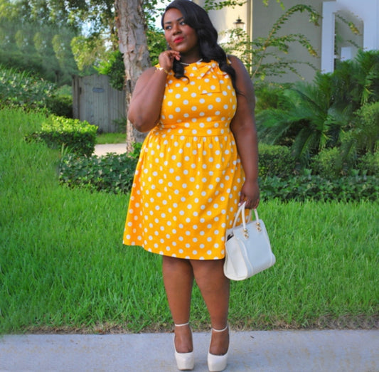 TeaParty Plus Size Bow Dots Dress